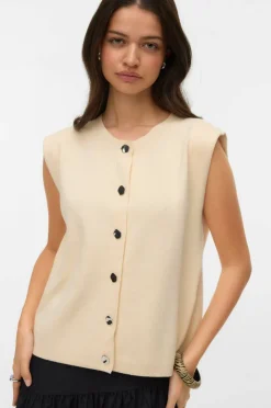Vero Moda Vest vmGold SL O-neck Button Boo
