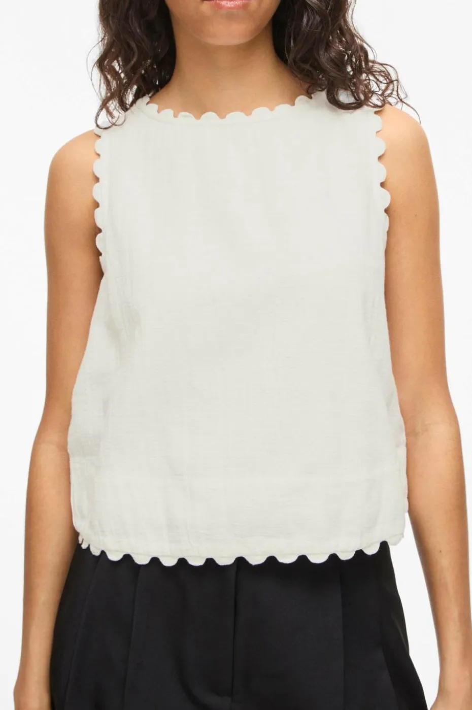 Vila Bluse viMindy O-neck S/L Scallop