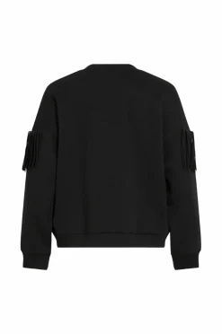 Vila Collegegenser viReflect L/S O-neck Fringe