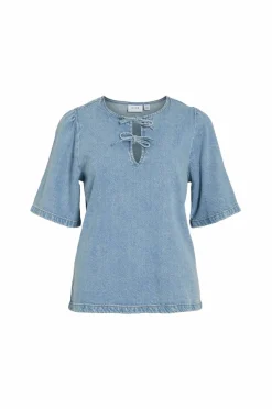 Vila Denimbluse Vikiki O-neck 2/4