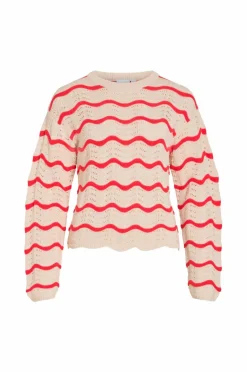 Vila Pullover Viwave O-neck LS Pointelle Knit Top