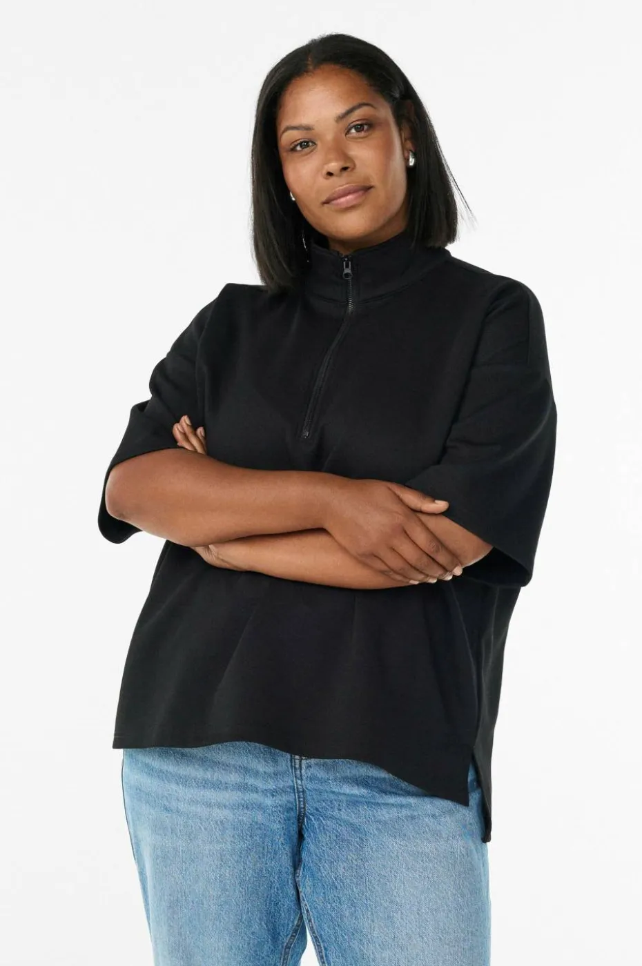 Zizzi Collegegenser caKatalina 1/2 Zip