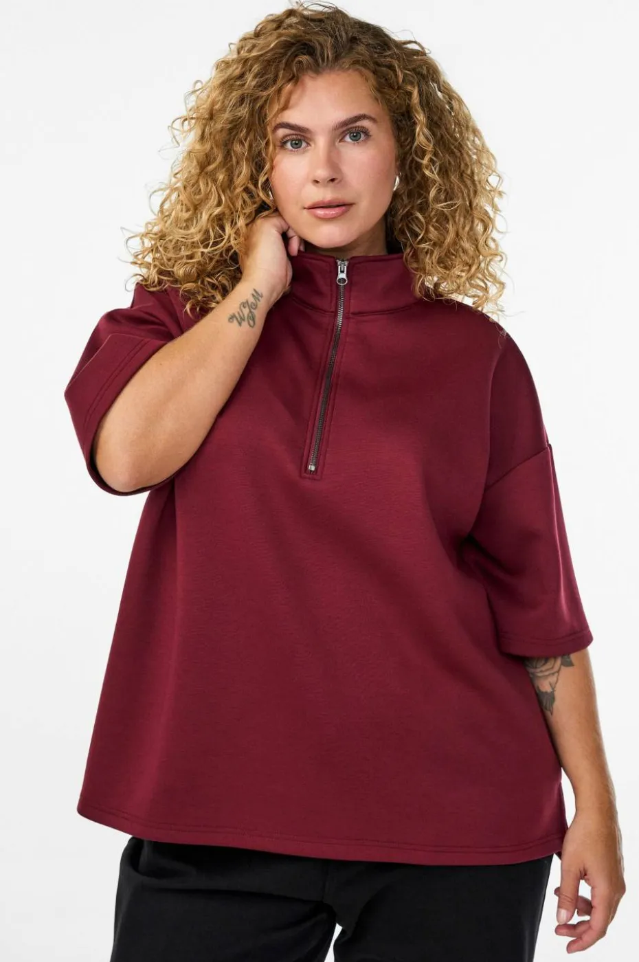 Zizzi Collegegenser caKatalina 1/2 Zip