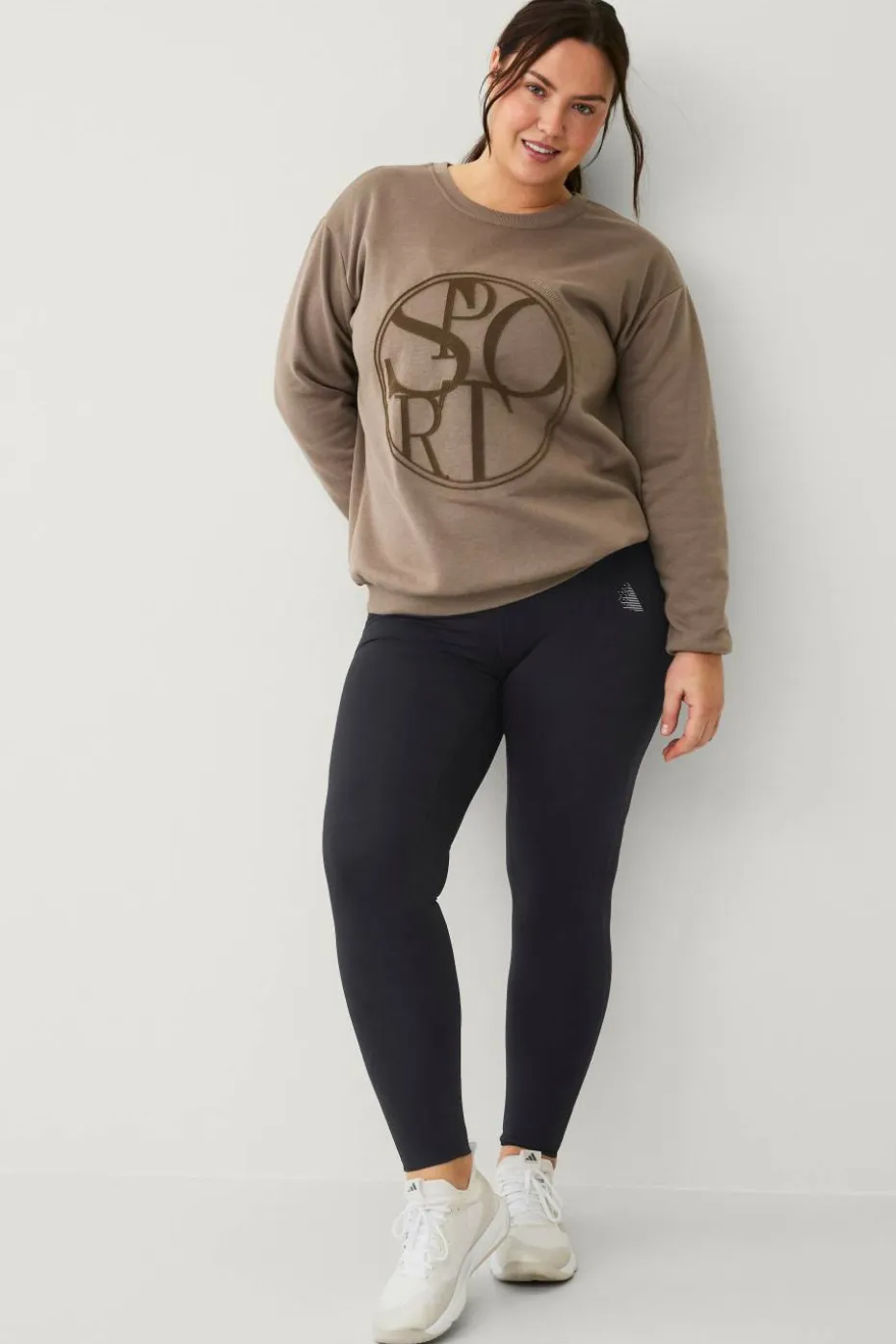 Zizzi Collegegenser cAnnie L/S Loose Sweat