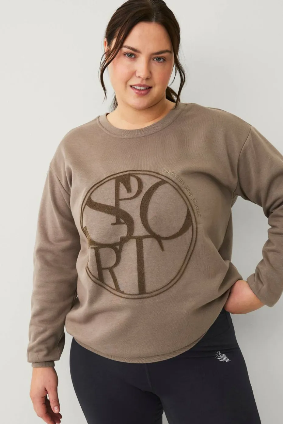 Zizzi Collegegenser cAnnie L/S Loose Sweat