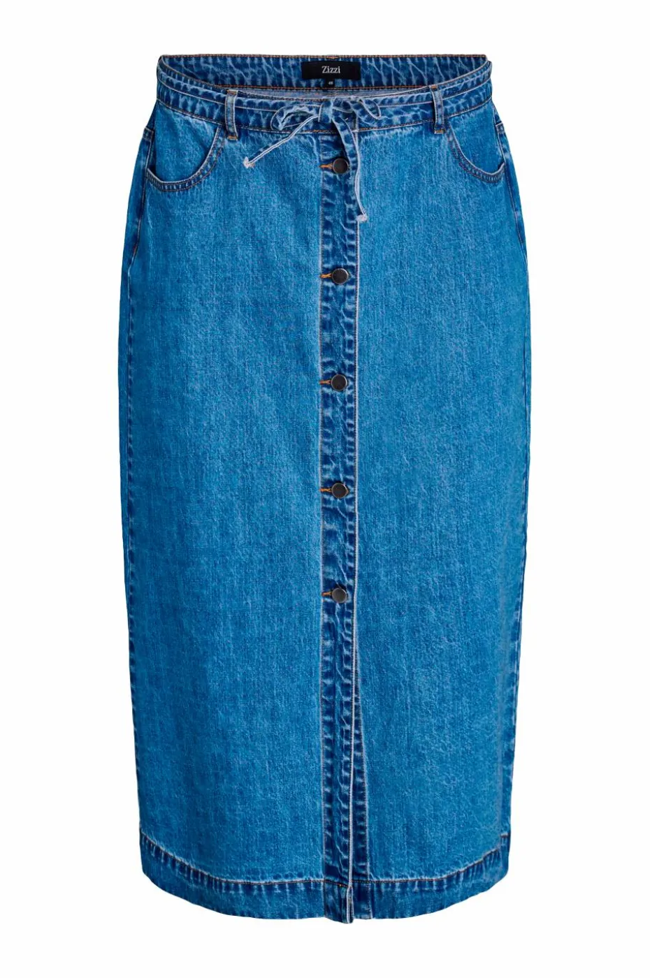 Zizzi Denim skjørt jMisha Button Blk