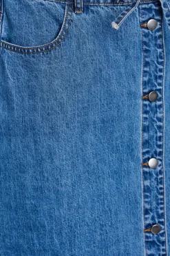 Zizzi Denim skjørt jMisha Button Blk