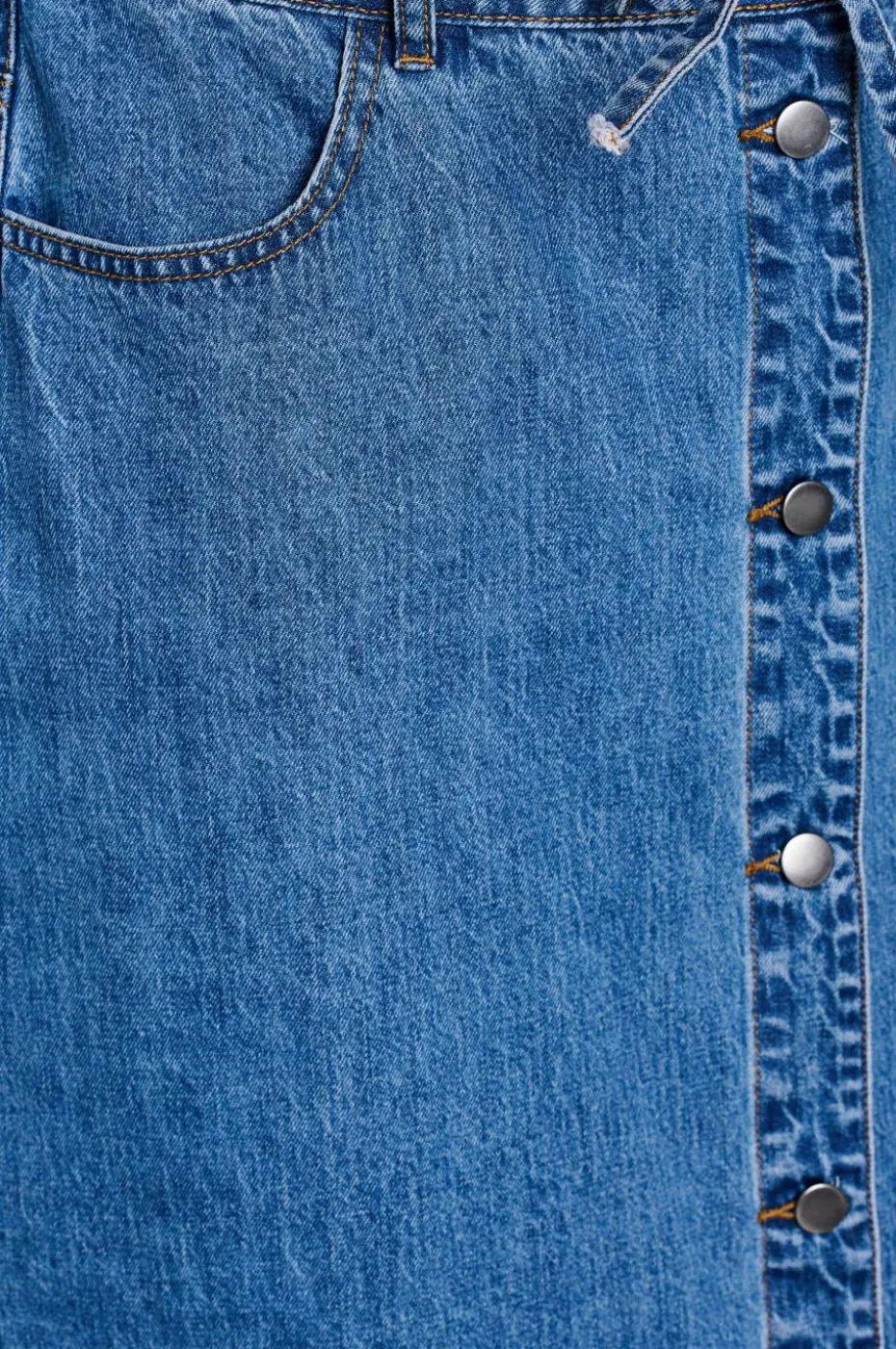 Zizzi Denim skjørt jMisha Button Blk