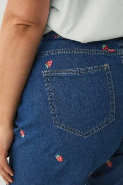 Zizzi Jeans-shorts jEva Embroidery Shorts