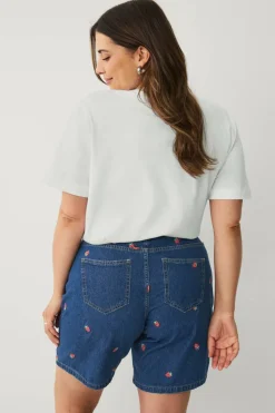 Zizzi Jeans-shorts jEva Embroidery Shorts