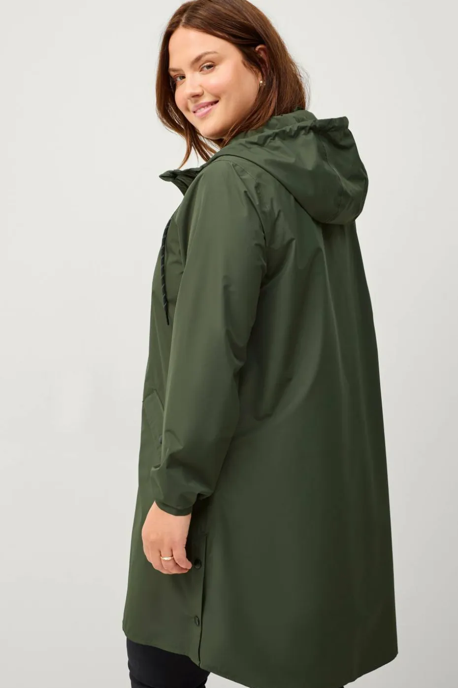 Zizzi Regnfrakk caKlara Zip L/S Raincoat