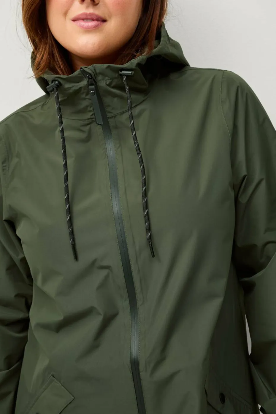 Zizzi Regnfrakk caKlara Zip L/S Raincoat