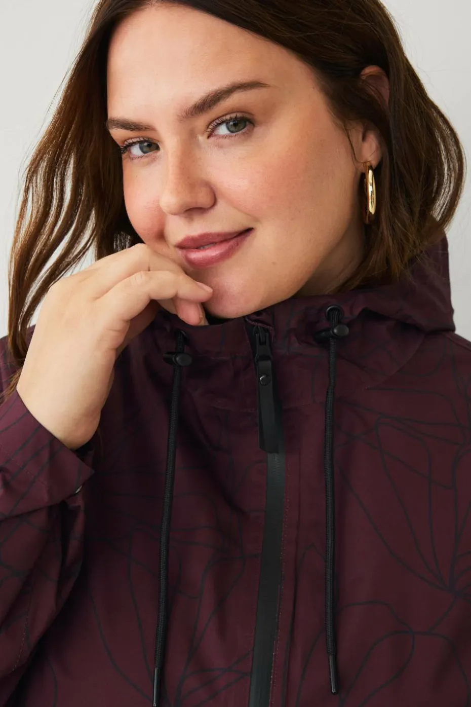 Zizzi Regnjakke mKlara aop Raincoat