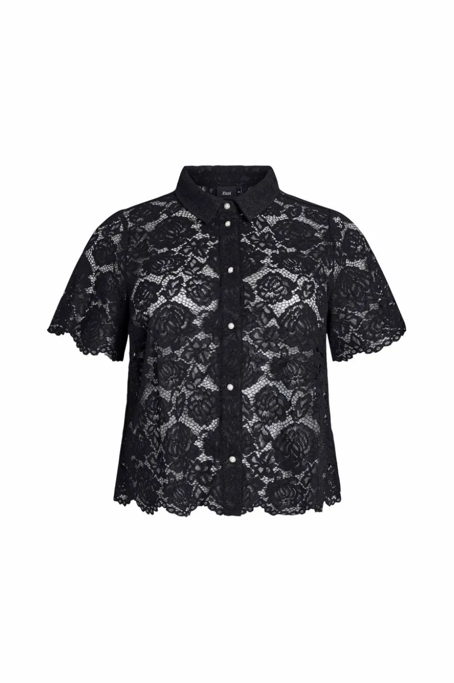 Zizzi Skjorte caMonika S/S Lace