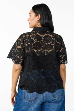 Zizzi Skjorte caMonika S/S Lace